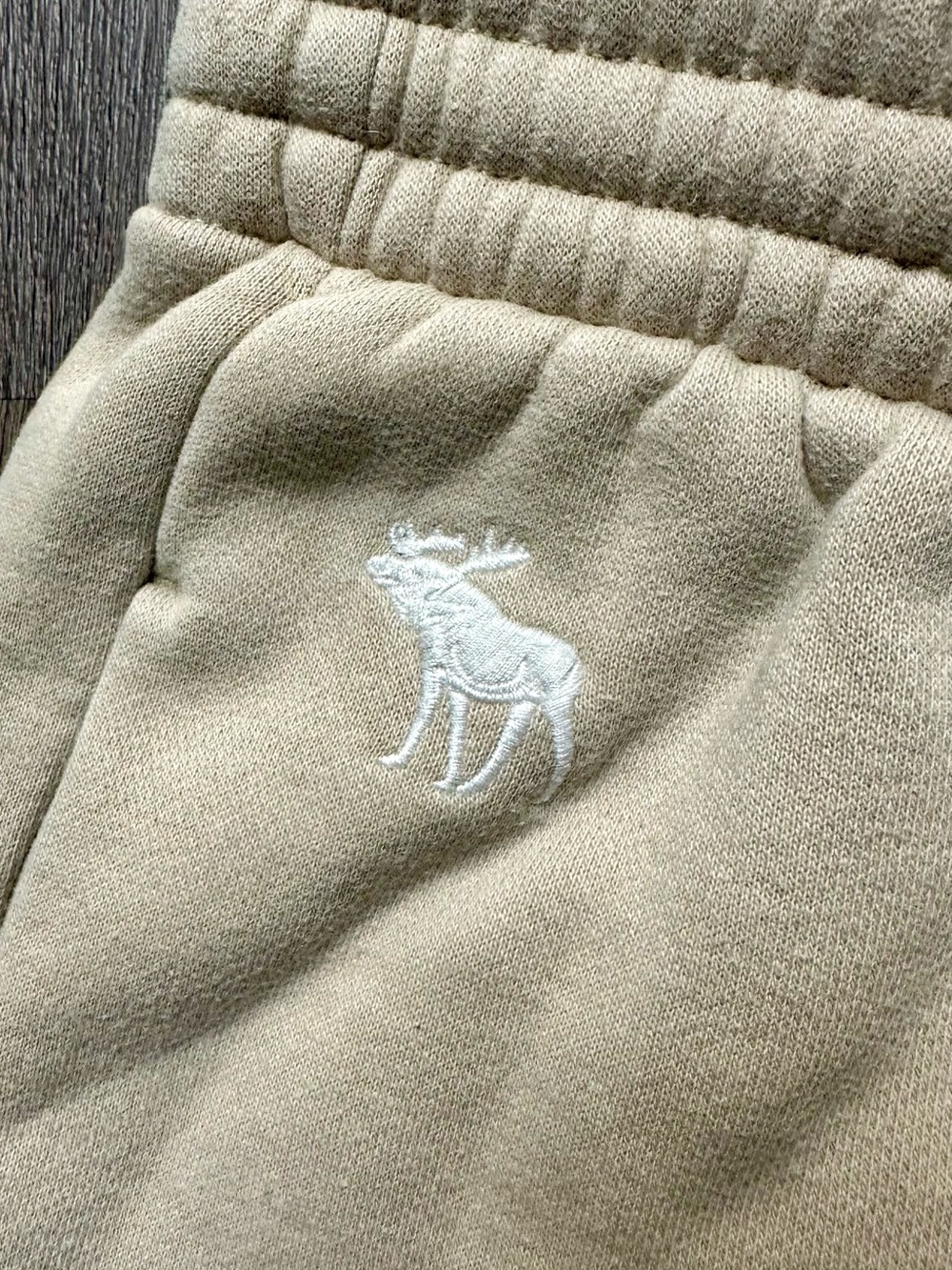 Abercrombie & Fitch Women’s Khaki / Tan Drawstring Fleece Joggers XS - Picture 9 of 9